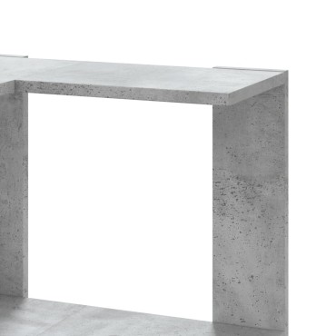 vidaXL Βιβλιοθήκη Γωνιακή 3 Επ. Γκρι Σκυροδέμ. 50x50x102cm Επεξ. Ξύλο 1 τεμ.
