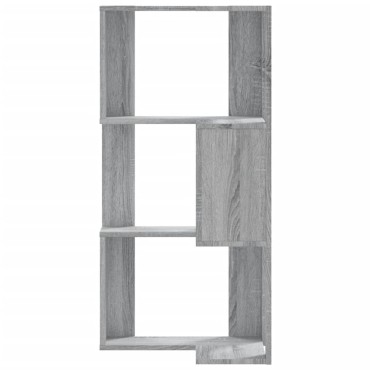vidaXL Βιβλιοθήκη Γωνιακή 3 Επ. Γκρι Sonoma 50x50x102cm Επεξ. Ξύλο 1 τεμ.