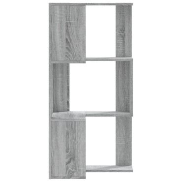 vidaXL Βιβλιοθήκη Γωνιακή 3 Επ. Γκρι Sonoma 50x50x102cm Επεξ. Ξύλο 1 τεμ.