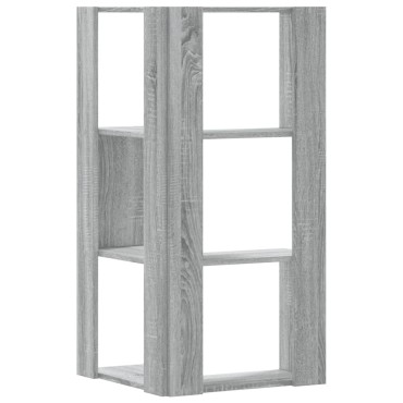 vidaXL Βιβλιοθήκη Γωνιακή 3 Επ. Γκρι Sonoma 50x50x102cm Επεξ. Ξύλο 1 τεμ.