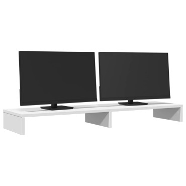 vidaXL Βάση Οθονών Λευκή 100x27x10 εκ. από Επεξ. Ξύλο