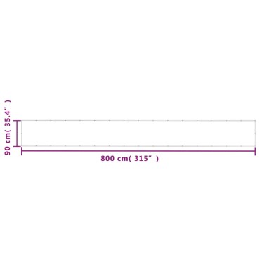 vidaXL Διαχωριστικό Βεράντας Κρεμ 90x800εκ 100% Πολ. Ύφασμα Oxford