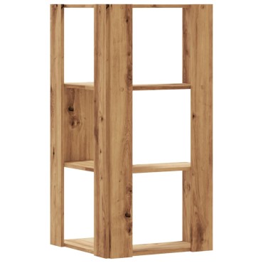 vidaXL Βιβλιοθήκη Γωνιακή 3 Επ. Αρτισιανή Δρυς 50x50x102cm Επεξ. Ξύλο 1 τεμ.