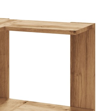 vidaXL Βιβλιοθήκη Γωνιακή 3 Επ. Αρτισιανή Δρυς 50x50x102cm Επεξ. Ξύλο 1 τεμ.