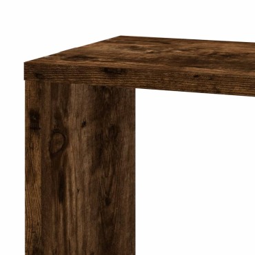 vidaXL Γωνιακή Ραφιέρα Τοίχου Καπνιστή Δρυς 45x45x147cm Επεξ. Ξύλο 1 τεμ.