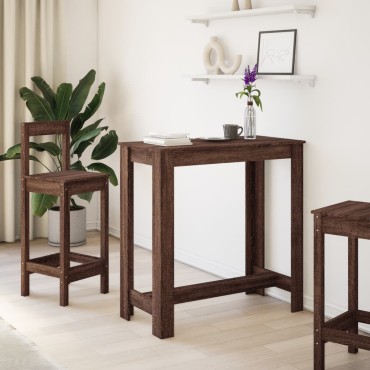 vidaXL Τραπέζι Μπαρ Καφέ Δρυς 102x50x103,5cm Επεξεργ. Ξύλο 1 τεμ.