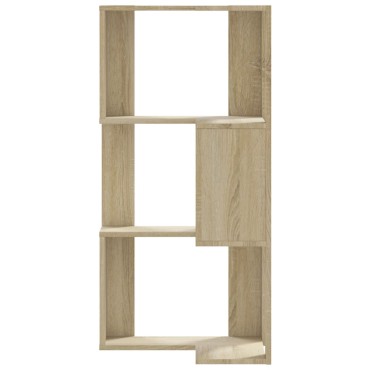 vidaXL Βιβλιοθήκη Γωνιακή 3 Επ. Sonoma Δρυς 50x50x102cm Επεξ. Ξύλο 1 τεμ.