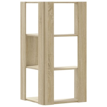 vidaXL Βιβλιοθήκη Γωνιακή 3 Επ. Sonoma Δρυς 50x50x102cm Επεξ. Ξύλο 1 τεμ.