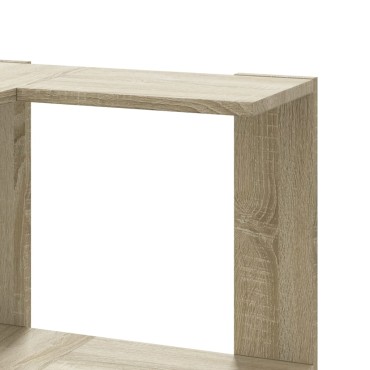 vidaXL Βιβλιοθήκη Γωνιακή 3 Επ. Sonoma Δρυς 50x50x102cm Επεξ. Ξύλο 1 τεμ.