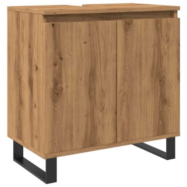 vidaXL Ντουλάπι Μπάνιου Δρυς τεχνίτης 58x33x60cm από Επεξεργ Ξύλο