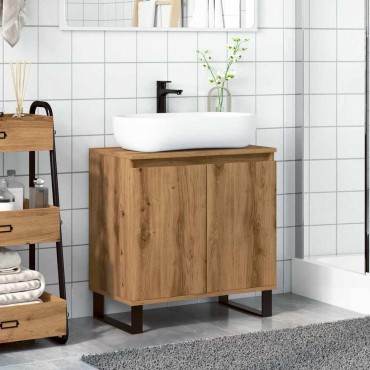 vidaXL Ντουλάπι Μπάνιου Δρυς τεχνίτης 58x33x60cm από Επεξεργ Ξύλο