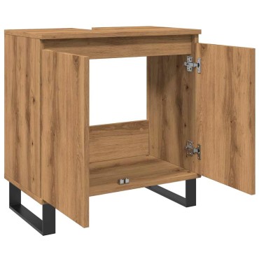 vidaXL Ντουλάπι Μπάνιου Δρυς τεχνίτης 58x33x60cm από Επεξεργ Ξύλο