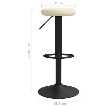 vidaXL Σκαμπό Μπαρ 2 τεμ. Κρεμ Βελούδινα 31x(58-78)cm