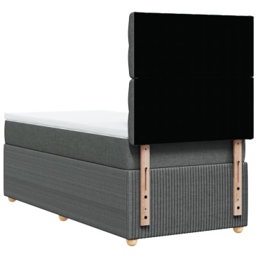 vidaXL Κρεβάτι Boxspring με Στρώμα Σκούρο Γκρι 80x200 εκ. Υφασμάτινο
