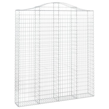 vidaXL Συρματοκιβώτια Τοξωτά 2 τεμ. 200x30x220/240 εκ. Γαλβαν. Ατσάλι