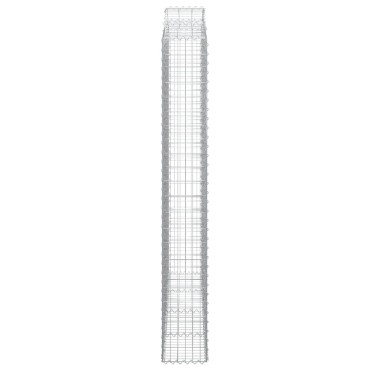 vidaXL Συρματοκιβώτια Τοξωτά 2 τεμ. 200x30x220/240 εκ. Γαλβαν. Ατσάλι