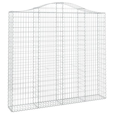vidaXL Συρματοκιβώτια Τοξωτά 3 τεμ. 200x30x180/200 εκ. Γαλβαν. Ατσάλι