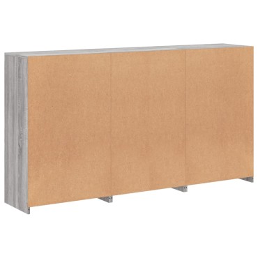 vidaXL Μπουφές με Φώτα LED Γκρι Sonoma 181,5x37x100cm 1 τεμ.