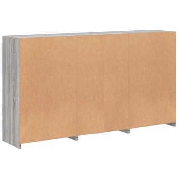 vidaXL Μπουφές με Φώτα LED Γκρι Sonoma 181,5x37x100cm 1 τεμ.