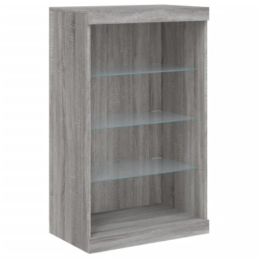vidaXL Μπουφές με Φώτα LED Γκρι Sonoma 181,5x37x100cm 1 τεμ.