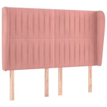 vidaXL Κεφαλάρι με Πτερύγια Ροζ 147x23x118/128cm Βελούδινο 1 τεμ.