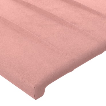 vidaXL Κεφαλάρι με Πτερύγια Ροζ 147x23x118/128cm Βελούδινο 1 τεμ.