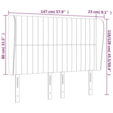 vidaXL Κεφαλάρι με Πτερύγια Ροζ 147x23x118/128cm Βελούδινο 1 τεμ.