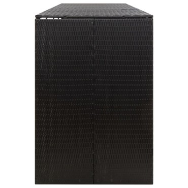 vidaXL Πλαίσιο για Κάδο Απορρ. με Ρόδες Μαύρο 274x80x117εκ Συνθ. Ρατάν