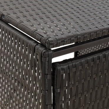 vidaXL Πλαίσιο για Κάδο Απορρ. με Ρόδες Μαύρο 274x80x117εκ Συνθ. Ρατάν