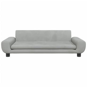 vidaXL Καναπές Παιδικός Ανοιχτό Γκρι 100x54x33cm από Βελούδο 1 τεμ.