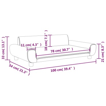vidaXL Καναπές Παιδικός Ανοιχτό Γκρι 100x54x33cm από Βελούδο 1 τεμ.