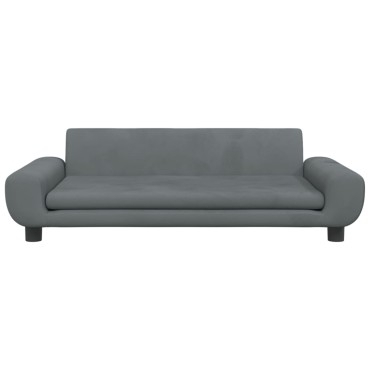 vidaXL Καναπές Παιδικός Σκούρο Γκρι 100x54x33cm από Βελούδο 1 τεμ.