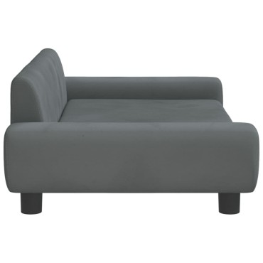 vidaXL Καναπές Παιδικός Σκούρο Γκρι 100x54x33cm από Βελούδο 1 τεμ.