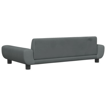 vidaXL Καναπές Παιδικός Σκούρο Γκρι 100x54x33cm από Βελούδο 1 τεμ.