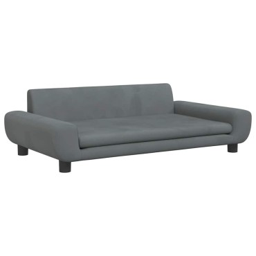 vidaXL Κρεβάτι Σκύλου Σκούρο Γκρι 100 x 54 x 33 εκ. Βελούδινο