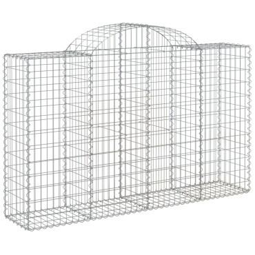 vidaXL Συρματοκιβώτια Τοξωτά 50 τεμ. 200x50x120/140 εκ. Γαλβαν. Ατσάλι