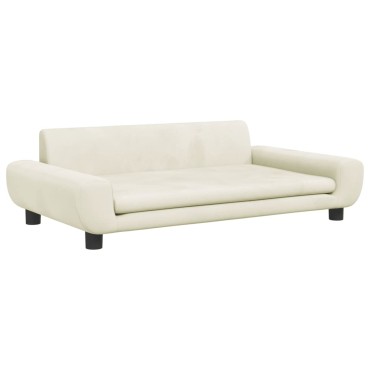 vidaXL Καναπές Παιδικός Κρεμ 100x54x33cm από Βελούδο 1 τεμ.