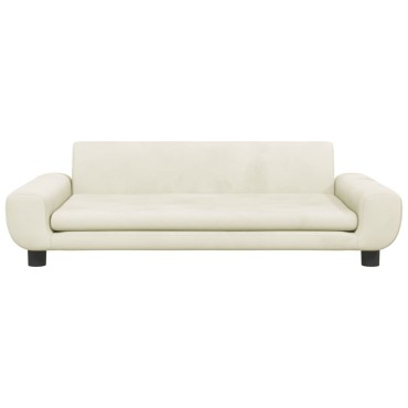 vidaXL Καναπές Παιδικός Κρεμ 100x54x33cm από Βελούδο 1 τεμ.