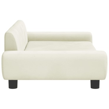 vidaXL Καναπές Παιδικός Κρεμ 100x54x33cm από Βελούδο 1 τεμ.