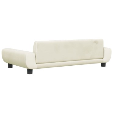 vidaXL Καναπές Παιδικός Κρεμ 100x54x33cm από Βελούδο 1 τεμ.