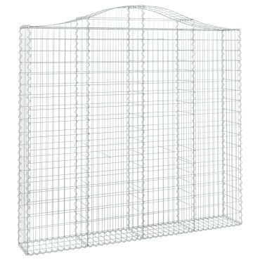vidaXL Συρματοκιβώτια Τοξωτά 5 τεμ. 200x30x180/200 εκ. Γαλβαν. Ατσάλι