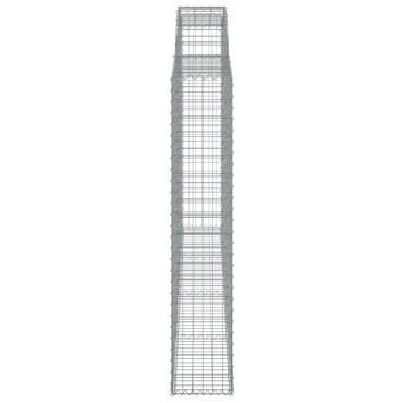 vidaXL Συρματοκιβώτια Τοξωτά 2 τεμ. 300x30x160/180 εκ. Γαλβαν. Ατσάλι