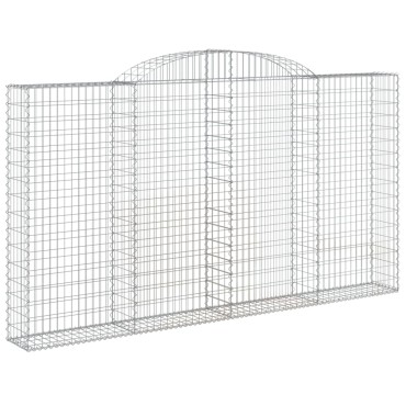 vidaXL Συρματοκιβώτια Τοξωτά 4 τεμ. 300x30x160/180 εκ. Γαλβαν. Ατσάλι