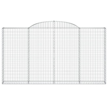 vidaXL Συρματοκιβώτια Τοξωτά 4 τεμ. 300x30x160/180 εκ. Γαλβαν. Ατσάλι