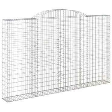 vidaXL Συρματοκιβώτια Τοξωτά 3 τεμ. 300x30x180/200 εκ. Γαλβαν. Ατσάλι
