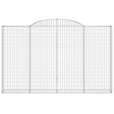 vidaXL Συρματοκιβώτια Τοξωτά 3 τεμ. 300x30x180/200 εκ. Γαλβαν. Ατσάλι