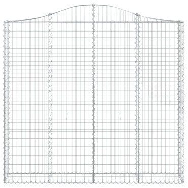 vidaXL Συρματοκιβώτια Τοξωτά 8 τεμ. 200x30x180/200 εκ. Γαλβαν. Ατσάλι