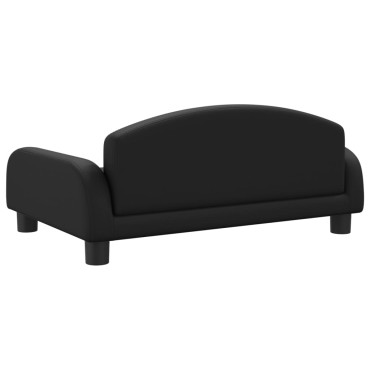 vidaXL Καναπές Παιδικός Μαύρος 70x45x30cm από Συνθετικό Δέρμα 1 τεμ.