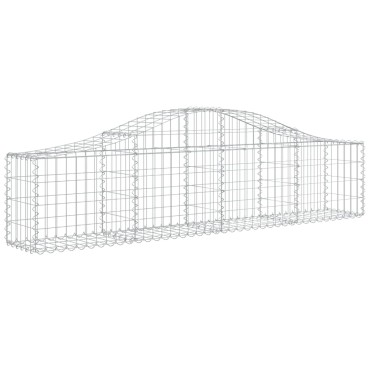 vidaXL Συρματοκιβώτια Τοξωτά 5 τεμ. 200x30x40/60 εκ. Γαλβαν. Ατσάλι