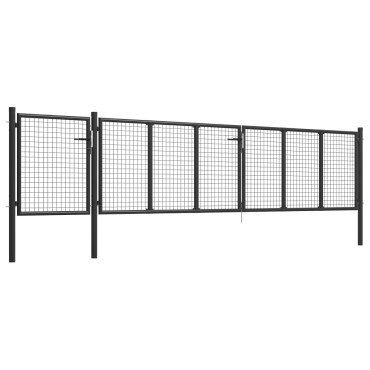 vidaXL Πόρτα Περίφραξης Κήπου Ανθρακί 500 x 75 εκ. Ατσάλινη